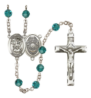 Sterling Silver 6mm Saint Michael the Archangel/Policeman Rosary