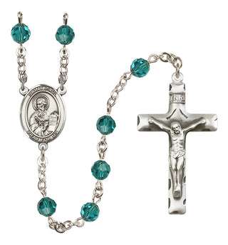 Sterling Silver 6mm Austrian Crystal Saint Paul the Apostle Rosary in Zircon