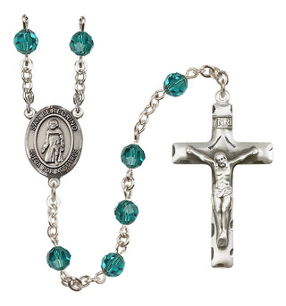 Sterling Silver 6mm Austrian Crystal San Peregrino Rosary in Zircon