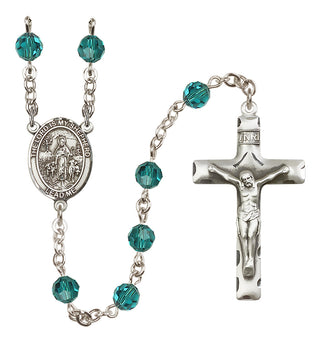 Sterling Silver 6mm Austrian Crystal Lord Is My Shepherd Rosary in Zircon