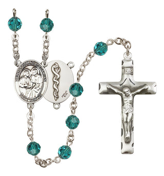 Sterling Silver 6mm Saints Cosmas & Damian / Doctors Rosary