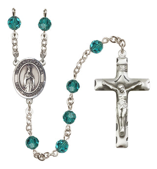 Sterling Silver 6mm Virgen de Fatima  Engraved Catholic Rosaries