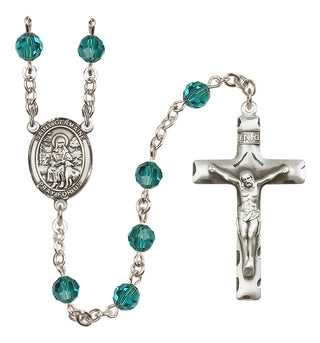Sterling Silver 6mm Austrian Crystal Saint Germaine Cousin Rosary in Zircon