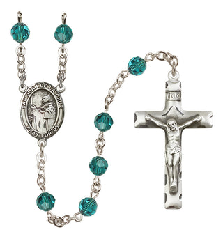 Sterling Silver 6mm Austrian Crystal San Juan de la Cruz Rosary in Zircon