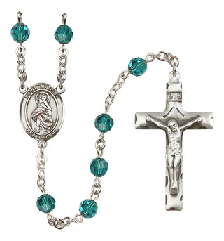 Sterling Silver 6mm Austrian Crystal Saint Matilda Rosary in Zircon