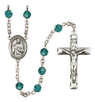 Sterling Silver 6mm Austrian Crystal Saint Placidus Rosary in Zircon