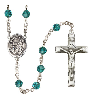 Sterling Silver 6mm Virgen de Lourdes  Engraved Catholic Rosaries