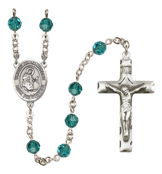 Sterling Silver 6mm Austrian Crystal Virgen de la Merced Rosary in Zircon
