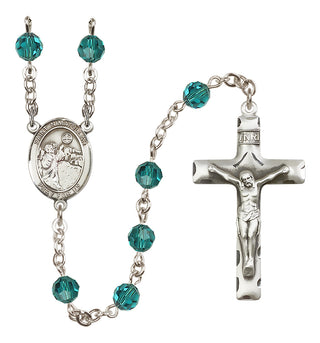 Sterling Silver 6mm Austrian Crystal Saint Nimatullah Rosary in Zircon