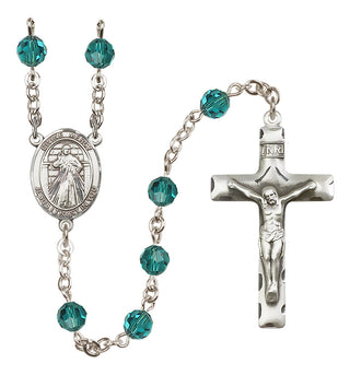 Sterling Silver 6mm Austrian Crystal Divine Mercy Rosary in Zircon