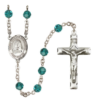Sterling Silver 6mm Austrian Crystal Saint Pauline Visintainer Rosary in Zircon