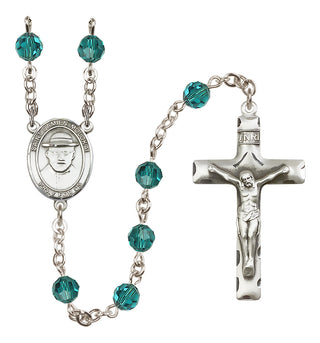 Sterling Silver 6mm Saint Damien of Molokai  Engraved Catholic Rosaries
