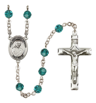 Sterling Silver 6mm Austrian Crystal Blessed John Henry Newman Rosary in Zircon