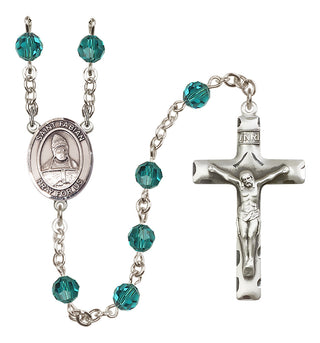 Sterling Silver 6mm Saint Fabian  Engraved Catholic Rosaries