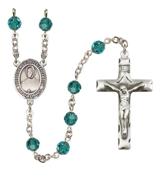 Sterling Silver 6mm Austrian Crystal Blessed Emilie Tavernier Gamelin Rosary in Zircon