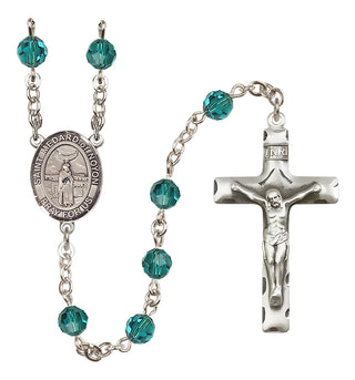 Sterling Silver 6mm Austrian Crystal Saint Medard of Noyon Rosary in Zircon