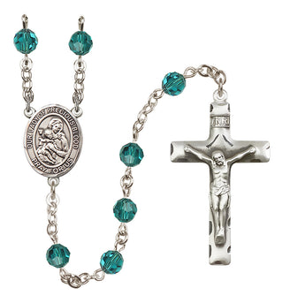 Sterling Silver 6mm Austrian Crystal Our Lady of the Precious Blood Rosary in Zircon