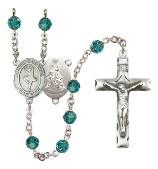 Sterling Silver 6mm Austrian Crystal Guardian Angel/Dance Rosary in Zircon