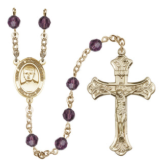 14 Karat Gold-Filled 6mm Austrian Crystal Saint Jose Sanchez del Rio Rosary in Amethyst
