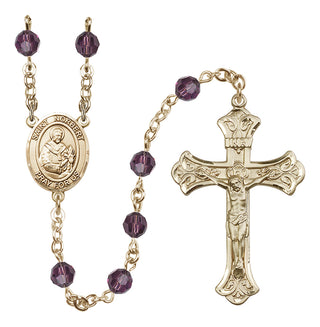 14 Karat Gold-Filled 6mm Austrian Crystal Saint Norbert of Xanten Rosary in Amethyst
