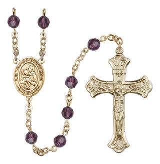14 Karat Gold-Filled 6mm Austrian Crystal Our Lady of the Precious Blood Rosary in Amethyst