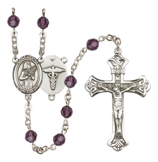 Sterling Silver 6mm Austrian Crystal Saint Agatha / Nurse Rosary in Amethyst