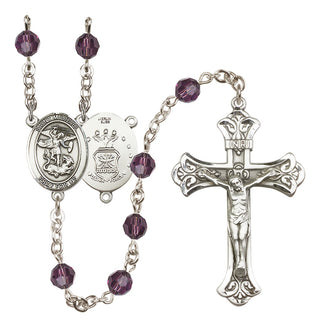 Sterling Silver 6mm Saint Michael / Air Force Rosary