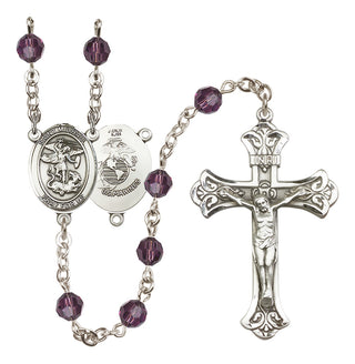 Sterling Silver 6mm Saint Michael / Marines Rosary