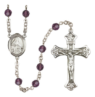 Sterling Silver 6mm Austrian Crystal Saint Veronica Rosary in Amethyst