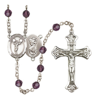 Sterling Silver 6mm Saint Christopher/Cheerleading  Engraved Catholic Rosaries
