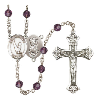 Sterling Silver 6mm Saint Christopher/Gymnastics  Engraved Catholic Rosaries
