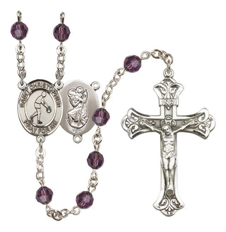Sterling Silver 6mm Saint Christopher/Basketball Rosary
