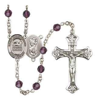 Sterling Silver 6mm Saint Christopher/Swimming Rosary