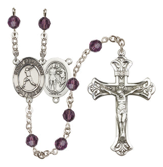 Sterling Silver 6mm Saint Sebastian/Baseball Rosary