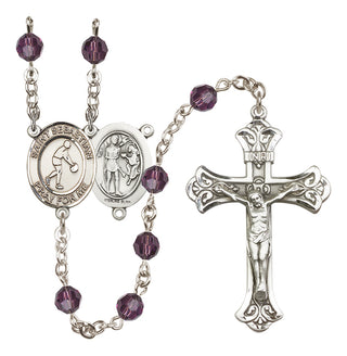 Sterling Silver 6mm Saint Sebastian/Basketball Rosary