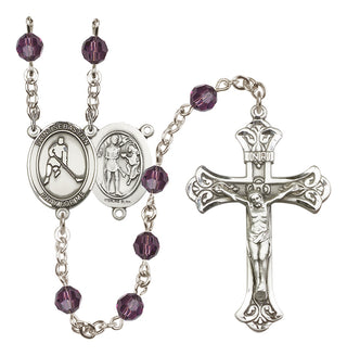 Sterling Silver 6mm Saint Sebastian/Ice Hockey Rosary