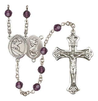 Sterling Silver 6mm Saint Christopher/Surfing Rosary