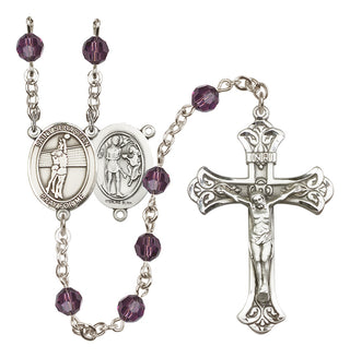 Sterling Silver 6mm Saint Sebastian / Volleyball Rosary