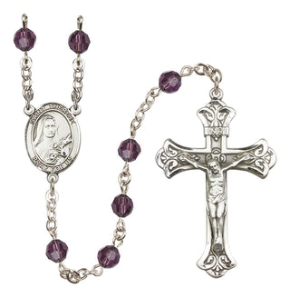 Sterling Silver 6mm Saint Therese of Lisieux  Engraved Catholic Rosaries