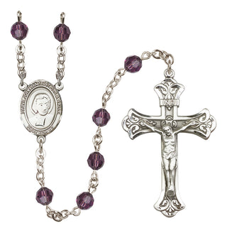 Sterling Silver 6mm Saint John Baptist de la Salle  Engraved Catholic Rosaries