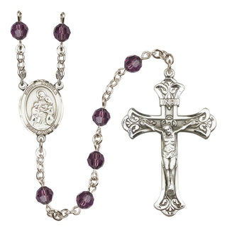Sterling Silver 6mm Saint Angela Merici  Engraved Catholic Rosaries