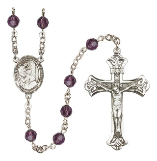 Sterling Silver 6mm Saint Elizabeth of the Visitation  Engraved Catholic Rosaries