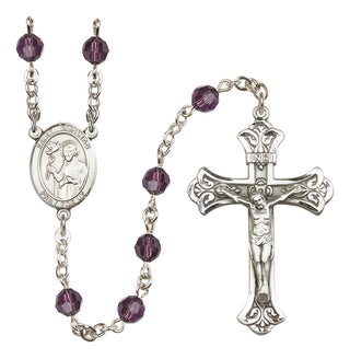 Sterling Silver 6mm Saint Dunstan  Engraved Catholic Rosaries