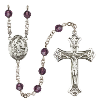 Sterling Silver 6mm Saint Bernadine of Sienna  Engraved Catholic Rosaries