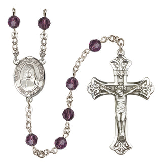 Sterling Silver 6mm Austrian Crystal Saint Pauline Visintainer Rosary in Amethyst