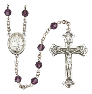 Sterling Silver 6mm Saint Jeanne Chezard de Matel  Engraved Catholic Rosaries