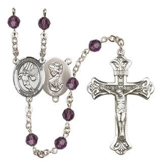 Sterling Silver 6mm Saint Christopher/Basketball Rosary