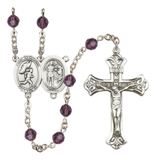 Sterling Silver 6mm Saint Sebastian /Track&Field-Men Rosary