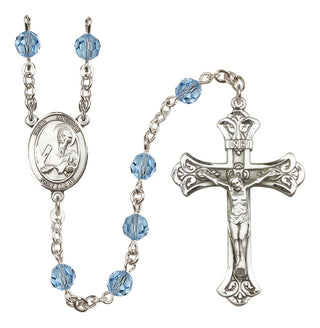 Sterling Silver 6mm Saint Andrew the Apostle  Engraved Catholic Rosaries
