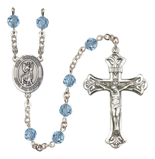 Sterling Silver 6mm San Cristobal  Engraved Catholic Rosaries